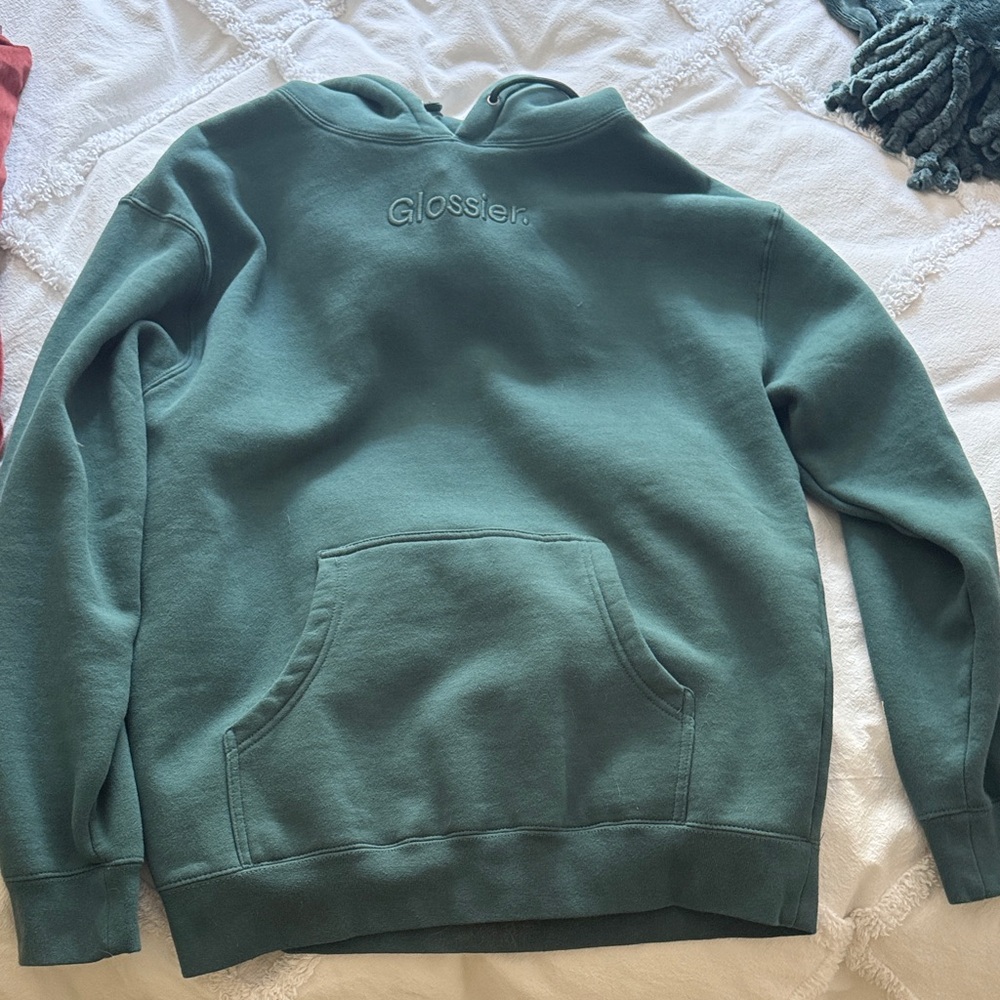 Glossier Green Hoodie NWOT